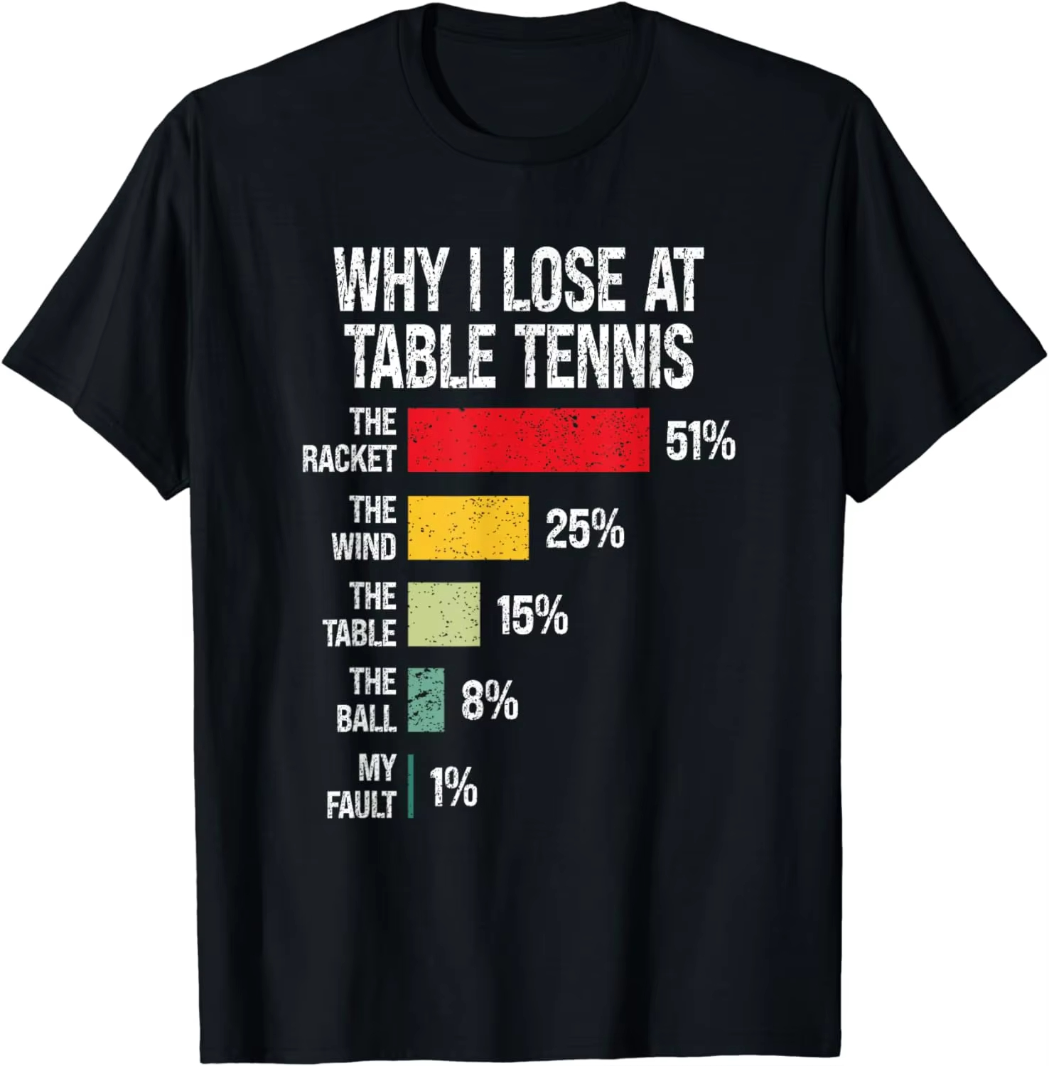 Table Tennis Graphics - Koszulka z zabawnym nadrukiem: Dlaczego przegaduję
